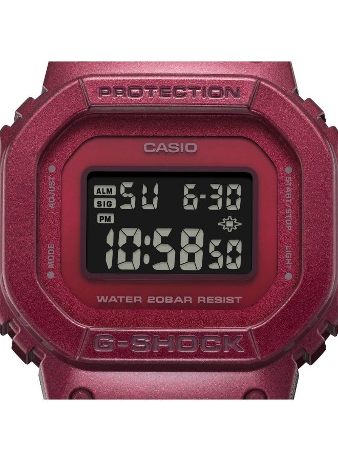G-SHOCK Digital Women’s Watch GMD‑S5600RB‑4DR, 40.5 mm Black Dial, Red Resin Band, 200 m WR - Image 2